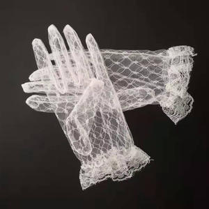 Mode Sexy gants poignet longueur femmes mariée noir <span class=keywords><strong>dentelle</strong></span> gants mitaines pour fête Protection solaire accessoires blanc conduite gants - Product Image 4