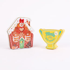 Caja de Hojalata Promocional con Forma de Casa y Corazón, Linda Caja de Hojalata Rosa en Forma de Corazón, Juego de Cajas de Hojalata Navideñas para Galletas - Product Image 6