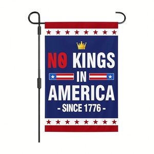 Bandera de Jardín 'No Kings in America' de 12 x 18 Pulgadas, Doble Cara, Poliéster Resistente, Bandera Contra el Odio, Salva <span class=keywords><strong>la</strong></span> <span class=keywords><strong>Democracia</strong></span> - Product Image 1
