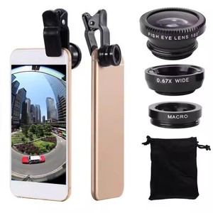 Phổ 180 góc rộng <span class=keywords><strong>anamorphic</strong></span> Fish Eye 3-in-1 0.67X kính hiển vi ống kính cho điện thoại di động chụp ảnh Macro - Product Image 1