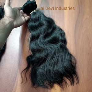 Lots de cheveux humains indiens en gros, non traités, fournisseur de cheveux vierges bruts, cuticules alignées, style vague naturelle - Product Image 5