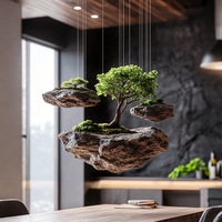 Île flottante verte onirique simulée, rocaille créative, plantes suspendues en mousse, plastique, pour Noël, Nouvel An, vitrine commerciale, jardin