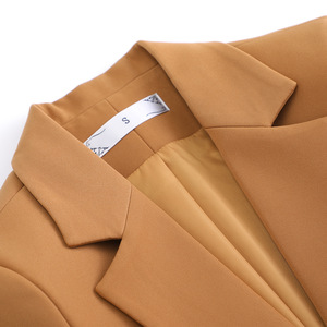 Women's Blazer Black Solid Color Polyester Worsted No-Wrinkle Treatment Professional Fit For Office Wear - Product Image 4