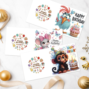 Dier Olifant Kip Aap Schaap Hond 5D 6 stuks DIY knutselwerk wenskaarten diamant schilderijen creatief cadeau - Product Image 2