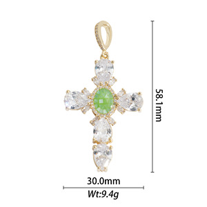 Cross Zircon Pendant Charms Copper Alloy Bezel Setting DIY Jewelry Accessories Necklace Fashion Pendants - Product Image 4