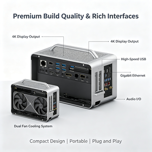 เวิร์กสเตชันสร้างวิดีโอ AI มินิพีซี พร้อม GPU สำหรับใช้งานในเครื่องเดียว  พร้อมโซลูชันเว็บไซต์ SaaS สำเร็จรูป ใช้ชิปประมวลผล AMD9700x - Product Image 3
