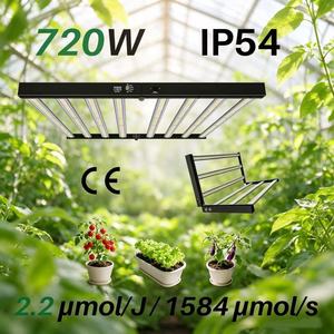 Barre lumineuse LED 720W pour culture de plantes, IP54, résistante aux éclaboussures et à la poussière, spectre complet, lampe de culture pour hydroponie et légumes d'intérieur (2.2u) - Product Image 1