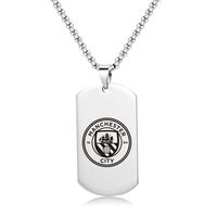 Collier en titane de marque militaire avec logo de football Cristiano Ronaldo en acier inoxydable, vue arrière, un accessoire indispensable pour les hommes