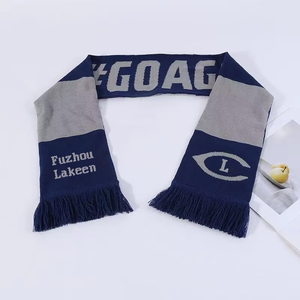 Fabricante logotipo personalizado 100% acrílico deportes bufanda con borlas equipo <span class=keywords><strong>de</strong></span> fútbol liso recuerdo animando ventiladores bufanda con bordado - Product Image 5