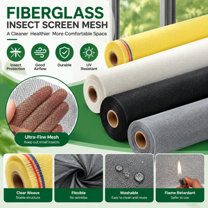 Malla Mosquitera Enrollable <span class=keywords><strong>de</strong></span> Fibra <span class=keywords><strong>de</strong></span> Vidrio Resistente a Desgarros, Personalizable, con Revestimiento <span class=keywords><strong>de</strong></span> Vinilo, Resistente a los Rayos UV, <span class=keywords><strong>para</strong></span> <span class=keywords><strong>Ventanas</strong></span> y Puertas, 18*16 Mallas - Product Image 1