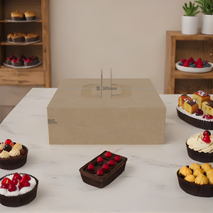 Bestseller Verschiedene Größen Klassische Quadratische Recycelbare Faltbare Wellpappe-Kuchenboxen für <span class=keywords><strong>8</strong></span>-12 Zoll Kuchen mit Klarsichtfenster - Product Image 2