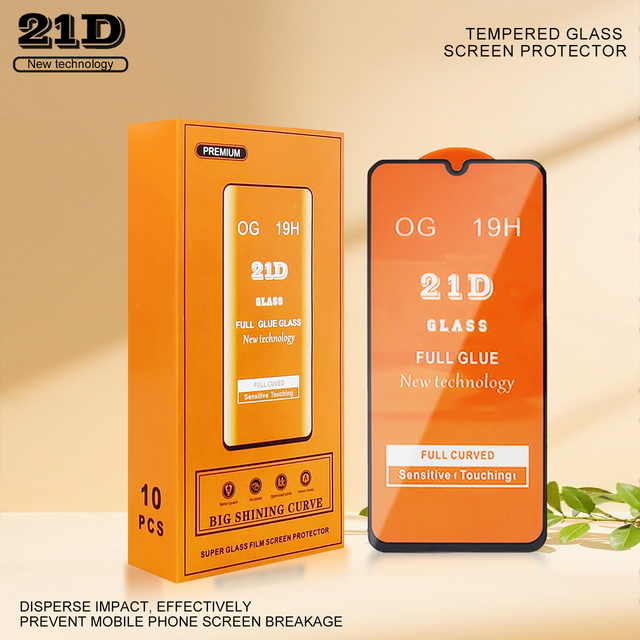 Hot Sale Cheap 2.5D 9D 21D Full Cover Full Glue Scratch Resistant Anti-explosion Screen Protector Tempered Glass for HOT8