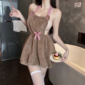 Conjunto <span class=keywords><strong>de</strong></span> Lencería <span class=keywords><strong>Sexy</strong></span> con Diseño <span class=keywords><strong>de</strong></span> <span class=keywords><strong>Oso</strong></span> Anime Kawaii, Estilo Maid, Cuello Halter y Espalda Descubierta, para Juego <span class=keywords><strong>de</strong></span> Roles y Ropa <span class=keywords><strong>de</strong></span> Dormir - Product Image 3