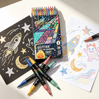 12 Pastel Dual Dot Tip Coloriage Adulte Double Tête Coloré Acrylique Peinture Marqueur Stylo Ensemble Avec Pointe Extra Fine