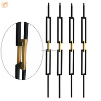 Carré intérieur 1/2 "* 44" Double panneau rectangle maigre avec un balustre en métal à mailles dorées pour escalier en fer forgé