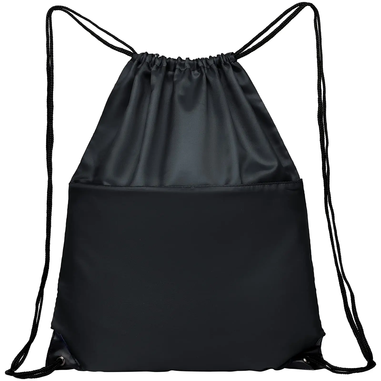 Ustom-Bolso Negro con cordón, bolsa deportiva de gran capacidad, duradera y personalizada