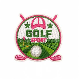 Parcours <span class=keywords><strong>de</strong></span> golf rose Offre Spéciale patchs <span class=keywords><strong>de</strong></span> club <span class=keywords><strong>de</strong></span> golf tissu thermocollant brodé par ordinateur PVC écologique pour l'utilisation du chapeau - Product Image 2
