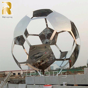 Patung sepak bola baja tahan karat, patung seni Modern ukuran besar untuk lanskap taman umum luar ruangan - Product Image 6