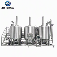 Système de brasserie de bière entièrement automatisé commercial de 1000 L, 3 unités, ligne de production complète de machines à fabriquer de la bière