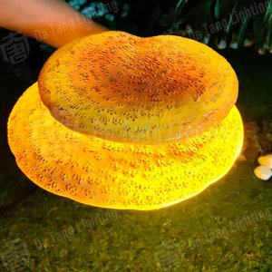 Lumière décorative en FRP à double couche en forme de champignon pour arbre, couleur marron-jaune, pour la décoration extérieure des arbres et des jardins - Product Image 4