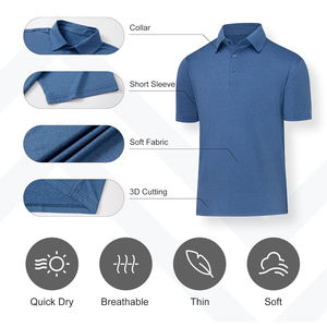 Polo d'été pour hommes T-shirt personnalisé à manches courtes Travail sur mesure T-shirts polo pour hommes 100% coton - Product Image 3