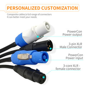 Câble hybride professionnel pour éclairage de scène 3*2.5mm² /13AWG <span class=keywords><strong>XLR</strong></span>+Powercon, câble avec connecteur Powercon à verrouillage, tambour pour tournée de qualité professionnelle - Product Image 3
