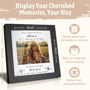 Cadre photo commémoratif pour animaux de compagnie en bois noir, cadre de souvenir pour chien et chat avec citation de sympathie pour les propriétaires <span class=keywords><strong>d</strong></span>'animaux - Product Image 2