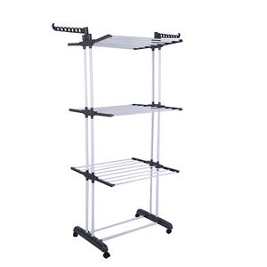 Séchoir à <span class=keywords><strong>linge</strong></span> multifonctionnel sur pied Porte-<span class=keywords><strong>linge</strong></span> intérieur à quatre niveaux Porte-serviettes <span class=keywords><strong>amovible</strong></span> et rétractable - Product Image 2
