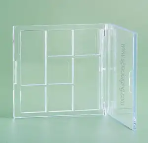 6 Zellen runde Pfanne/quadratische Pfanne transparente Kunststoff quadratische Lidschatten kompakte Pulver behälter leer Make-up Palette Fall