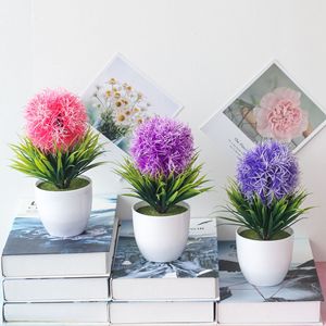 Hangu OME – fleurs artificielles en pot, décoration de Table intérieure, plante artificielle, mini rose éternelle - Product Image 2