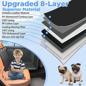 Extensor de asiento trasero para perros, perros con funda de asiento de coche para fondo duro de cuero PU, hamaca impermeable antiarañazos para perros para coches y SUV - Product Image 3