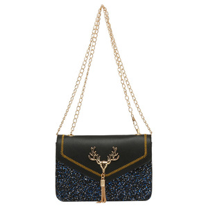 Women's Small Square Bag <b>Glitter</b> Deer Chain Crossbody Bag For Everyday Outfits Summer 2021 - Product Image 5
