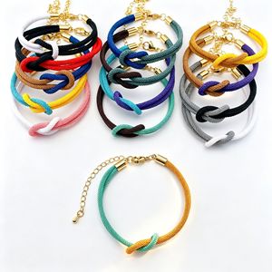 Nuovo Braccialetto Intrecciato Bicolore Regolabile con <span class=keywords><strong>Nodo</strong></span> <span class=keywords><strong>a</strong></span> Otto - Regalo di San Valentino per Coppie, Vendita all'Ingrosso - Product Image 1