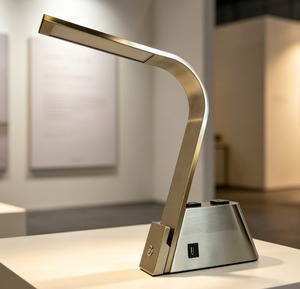 Lampe d'hôtel personnalisée H4 King Room, lampe de table LED avec interrupteur, double prise, charge USB, abat-jour en cristal, lumière du jour 5000K - Product Image 3