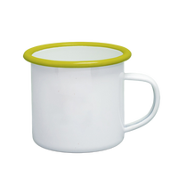 Cadeau promotionnel, tasse en métal émaillé personnalisée avec logo imprimé, tasse publicitaire colorée pour le bureau