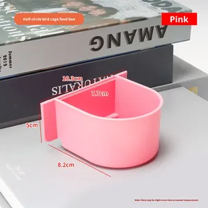 Muhabbet Kuşu Yem Kutusu Plastik Dayanıklı Sızdırmaz Yarım Daire Asılı Kuş Kafesi Aksesuarları Sığırcık Yemlik Su Kutusu Kuş - Product Image 6