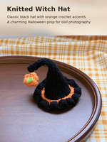 Tenue d'Halloween personnalisée pour poupée de 10 cm, vêtements tricotés motif citrouille, accessoires chapeau de sorcière, costume mignon en coton pour poupée, vente en gros
