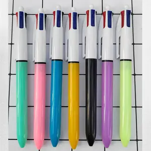 Stylo à bille promotionnel 4 en 1 Stylo multicolore Logo personnalisé Stylo d'affaires quatre couleurs pour fournitures de bureau scolaire