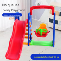Ensemble Combiné Toboggan et Balançoire en Plastique pour Enfants, Équipement de Jeux d'Intérieur et d'Extérieur, Vente en Gros Usine pour Tout-Petits