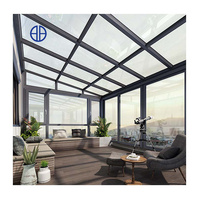 Véranda extérieure de villa, serre en verre quatre saisons, design moderne et populaire pour jardin, véranda en verre à structure en aluminium, salle de soleil