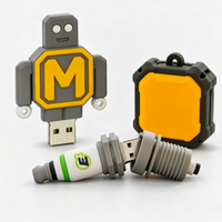 Clé USB 3D personnalisée en PVC, formes multiples, robot, boîte à outils, clé USB en silicone, logo personnalisé, promotion industrielle
