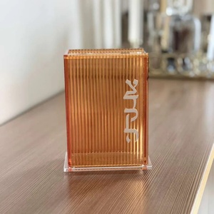 Boîte à tzedaka en lucite ondulée ambre, Judaïca juive personnalisée RAY YI - Product Image 2