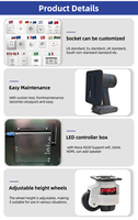 Cabine DJ mobile professionnelle portable avec écran personnalisé, support de table, façade de bureau et podium de danse