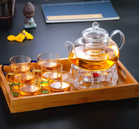 Harmony High Sale Épaissie Haute Borosilicate Fleur Résistant À La Chaleur Filtration Théière En Verre