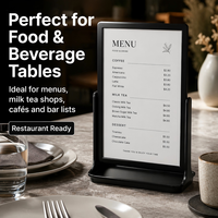 Support de table double face A4, présentoir de menu de table, porte-cartes pour salon de thé, café, bar, boissons