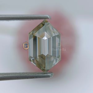 Amarillo pálido y blanco 20.0ct Joyería hecha a mano certificada Corte hexagonal 1.0ct Moissanite Diamante Suelto - Product Image 6