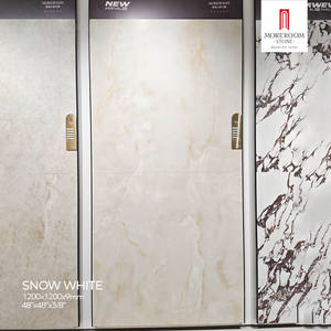 Losas de Porcelana de <span class=keywords><strong>Piedra</strong></span> Sinterizada Onxy Blanco Nieve de 1200x1200 mm con Superficie Brillante para Pisos y Paredes, Diseño para Baños - Product Image 1