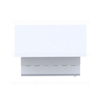 Meuble de Salon Lumineux à LED pour Échantillons de Couleurs, sur Pied en Bois avec Étagères en Verre et Rangement Verrouillable pour Teintures et Shampoings