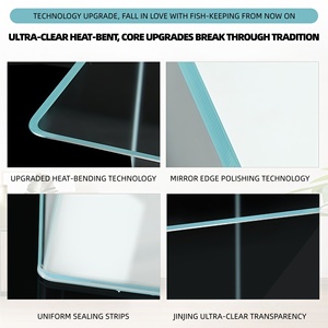 Acuario Rectangular de Silicona Ultra Transparente Jinjing con Peces Simulados Luminosos para Uso en Interiores, Tamaño Pequeño/Mediano - Product Image 2