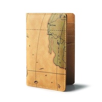 Porte-passeport en PU imperméable de qualité supérieure pour femme Boshiho, avec impression de carte, pour les voyages
